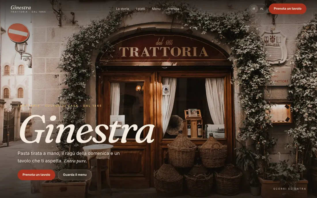 Sito dimostrativo Ginestra, trattoria