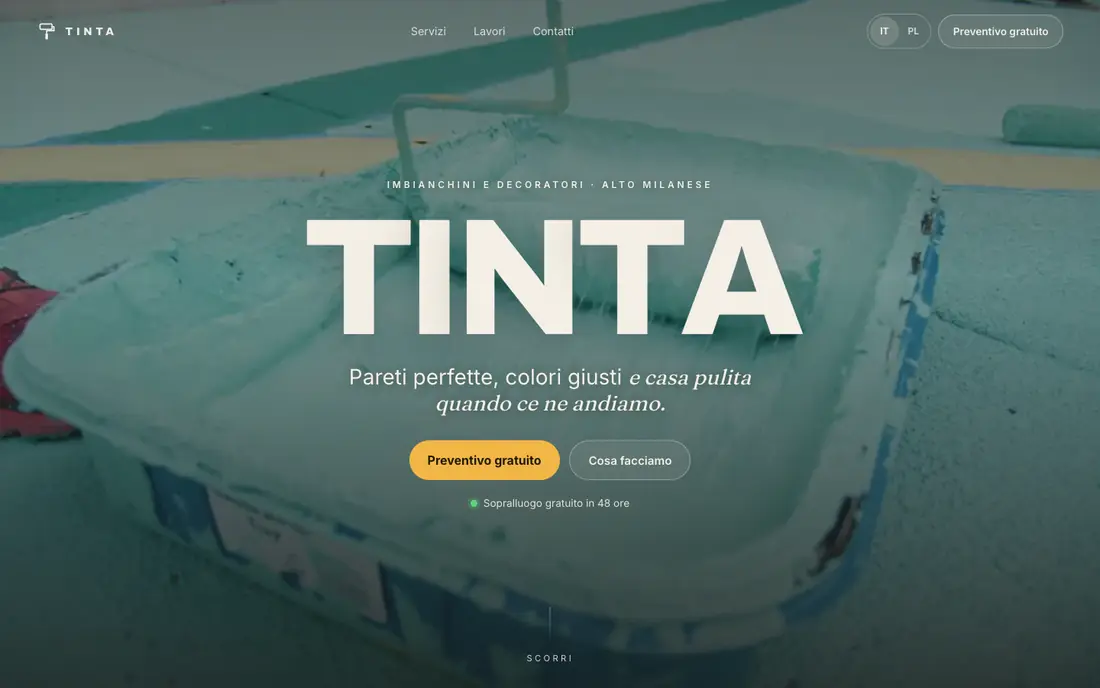 Sito dimostrativo TINTA, imbianchino