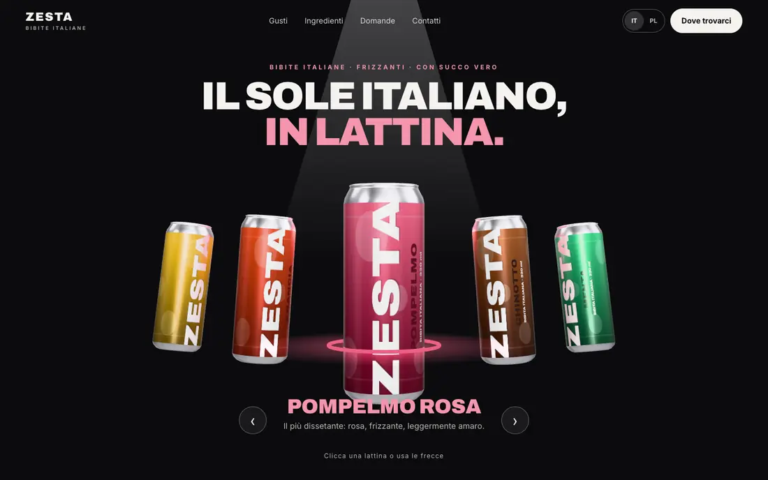 Sito dimostrativo ZESTA, bibite